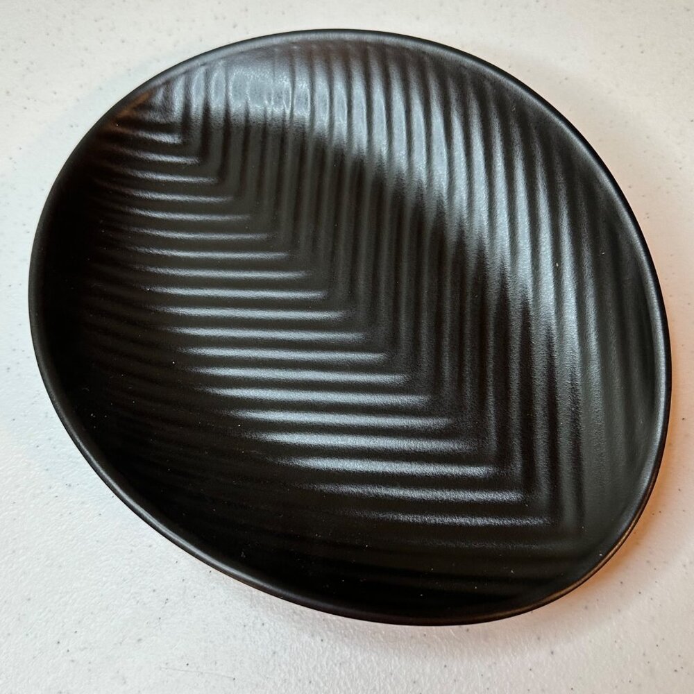 Melamine trinket dish jewelry organizer tray for knickknacks catchall tray black